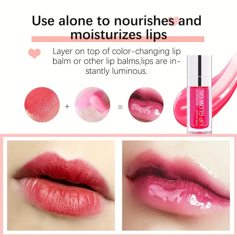 Hydrating Lip Glow Oil Long Lasting Lip Gloss Transparent Toot Lip Balm Moisturizing Lip Oil For Lip Care And Dry Lips CHERRY For Music Festival