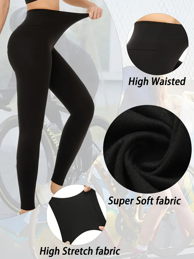 Leggings 5 Pack Ultra-Comfortable High-Waisted  for Women - Four-Way Stretch Fabric